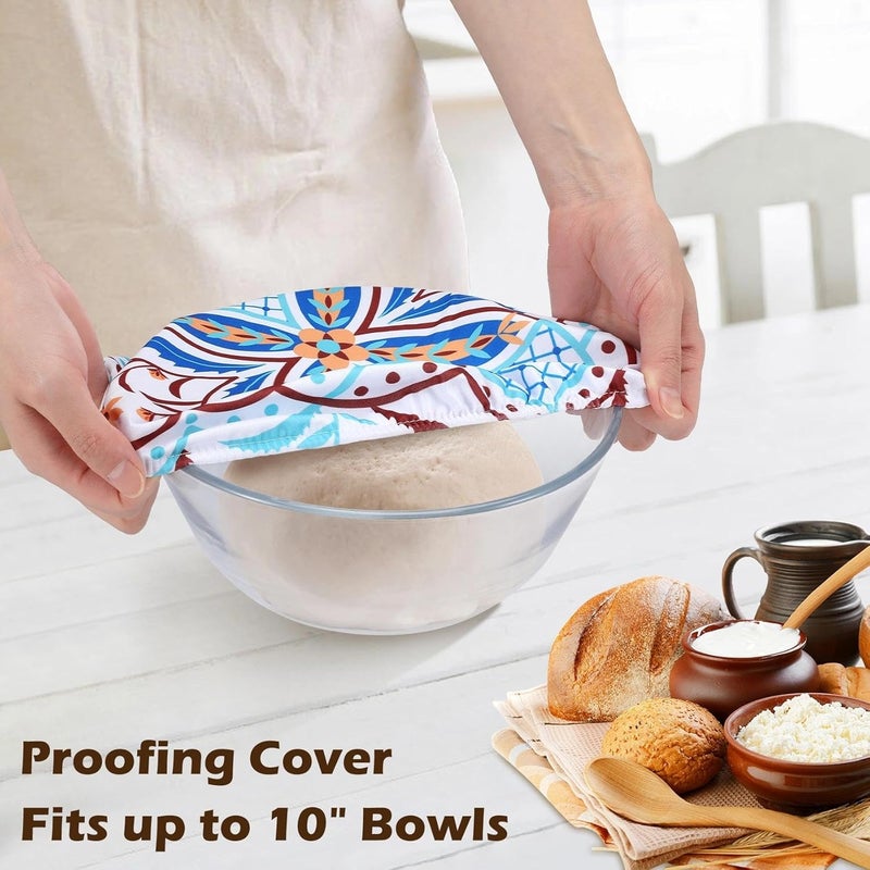 Revahope 2 Pack Reusable Bread Bags for Homemade Bread, 17"×13" Sourdough Bread Storage Bags with Bowl Cover - Keep Loaf Fresh and Easy to Wash(Morocco Style) - Image 5